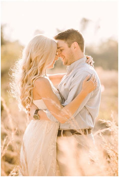 Golden Hour Wheat Field Engagement Session Golden Hour Engagements Dreamy Engagement Ses