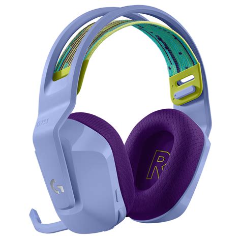 Logitech g733 wireless headphone rechargeable dts x2.0 7.1 surround sound lightspeed gaming headset earphone with microphone feature: Logitech G733 Lightspeed Lilac - Auriculares microfono ...