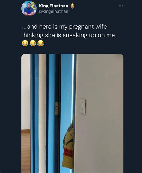 Funny Tweets Funny Memes Pregnant Wife Sneaks Up Funny Clips I Laughed Laughter Aww