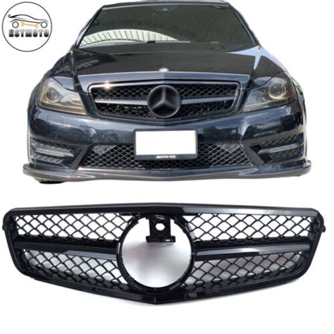 Amg Style All Black Grill Grille For Mercedes Benz W204 C250 C300 C350