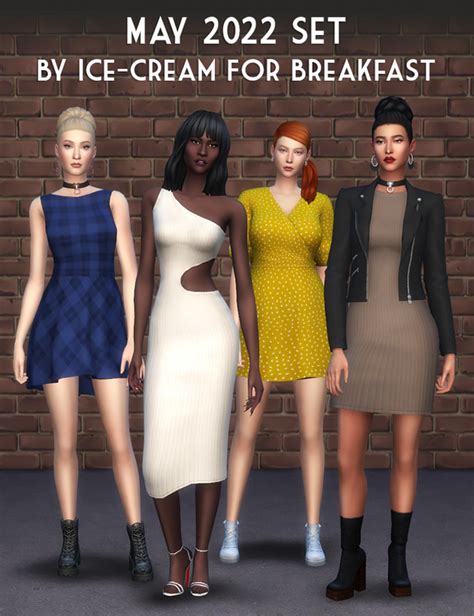 May 2022 Cc Set Ice Creamforbreakfast On Patreon Flowy Summer Dresses