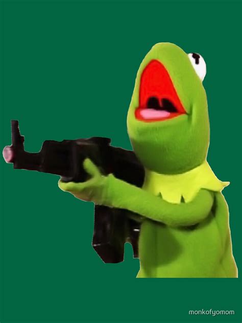 Kermit With Gun T Shirt For Sale By Monkofyomom Redbubble Kermit