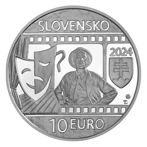 Stříbrná slov mince 10 EUR 2024 Jozef Króner 100 let od narození