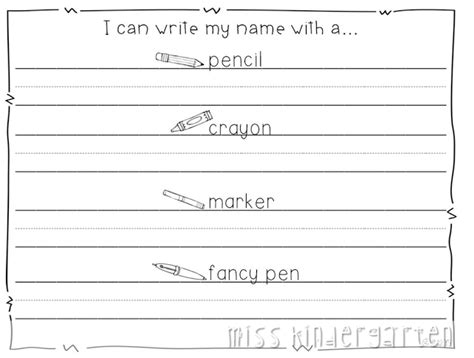 This early writing worksheet lets your child identify the letters in his or her name and practice writing it. Name Writing Practice -Handwriting Ideas and Freebie