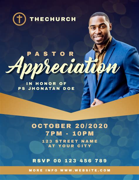 Sjabloon Pastor Appreciation Church Flyer Postermywall