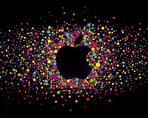 Just apple logo, apple brand logo, design, logo apple. Colorful Apple Logo On Black Background HD Wallpaper
