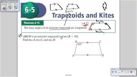 Lesson 6 5 Trapezoids And Kites Youtube