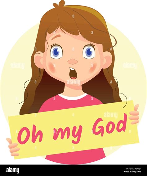Girl Holding Oh My God Poster Surprised Stock Vector Image And Art Alamy