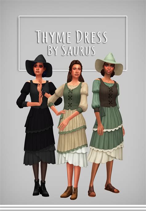 🎃happy Simblreen Iii Thyme Dress🎃 Saurus On Patreon Sims 4