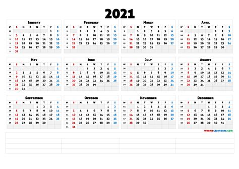 2021 Calendar With Week Number Printable Free 2021 Free Printable