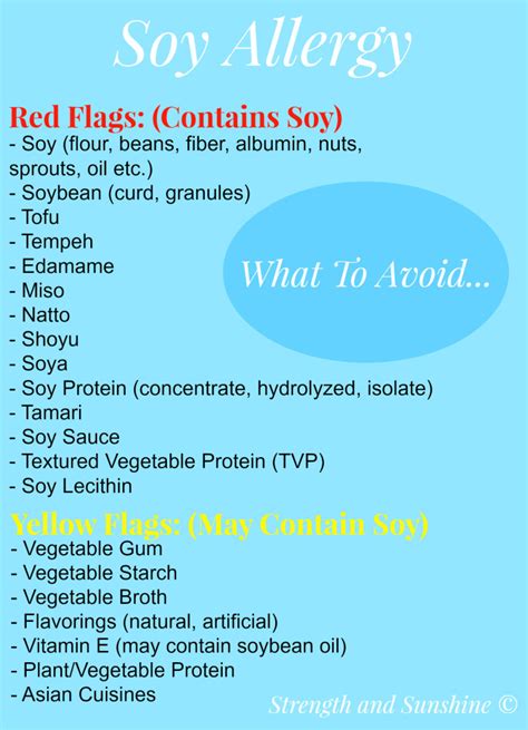 What To Avoid With A Soy Allergy Strength And Sunshine