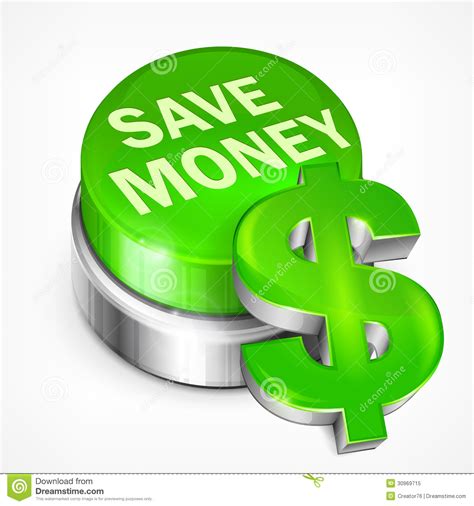 Green Button With Dollar Stock Vector Illustration Of