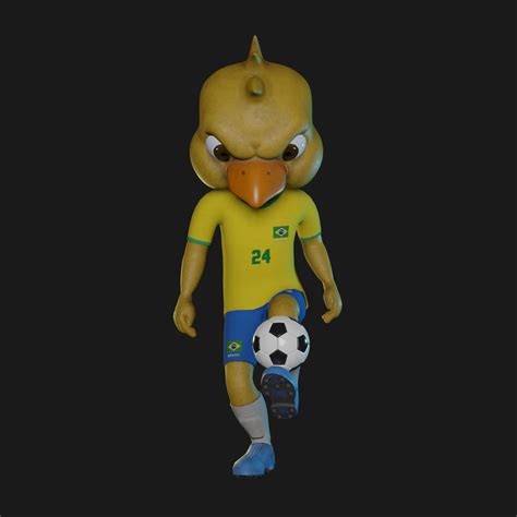Artstation Canarinho Pistola Brasil Soccer Team Mascot