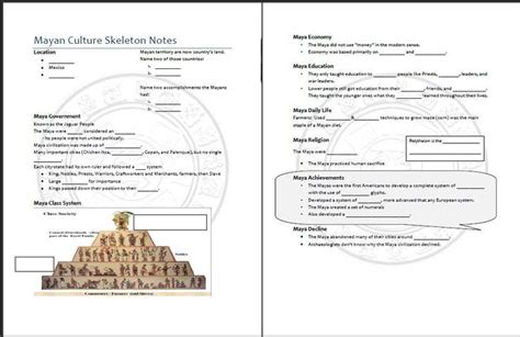 Mayan Powerpoint And Worksheet I Made That Goes Over The Mayan