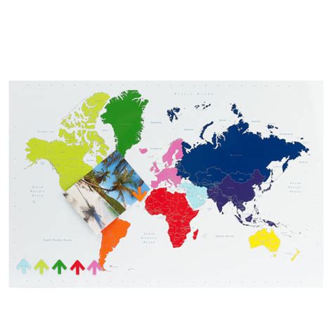 Present Time Multi Colour Magnetic World Map Memo Board Iwoot
