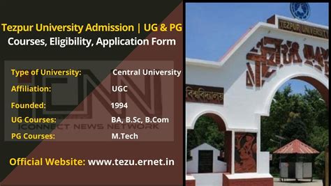 Tezpur University Admission 2024 Courses Eligibility Fee Updates