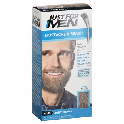 Just For Men Mustache And Beard Light Brown M 25 Brush In Color Gel