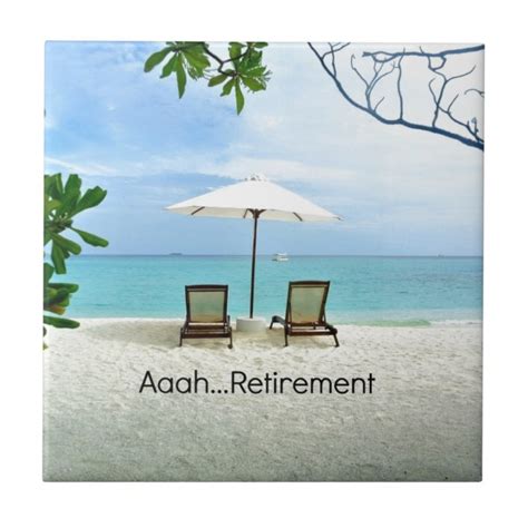 Aaahretirement Relaxing Beach Scene Ceramic Tile