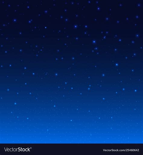 Night Shining Starry Sky Blue Space Background Vector Image