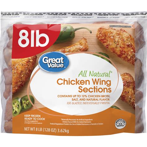 Great Value Chicken Wing Sections Lb Frozen Walmart