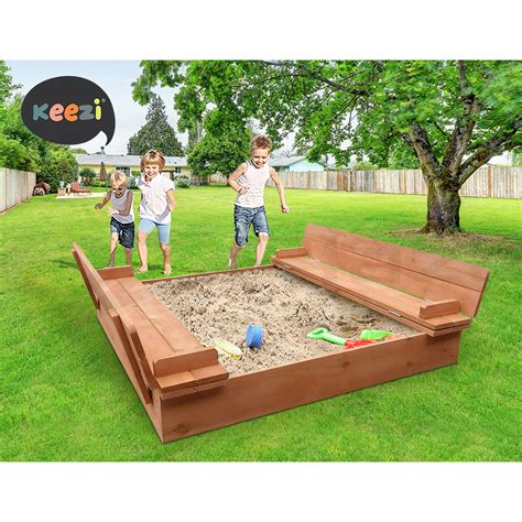 Keezi Kids Sandpit Outdoor Toys Beach Sand Pit Toy Box Play Set With