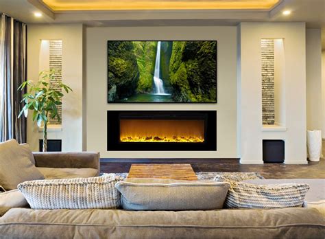 Touchstone Sideline 60 Inch Recessed Electric Fireplace 80011