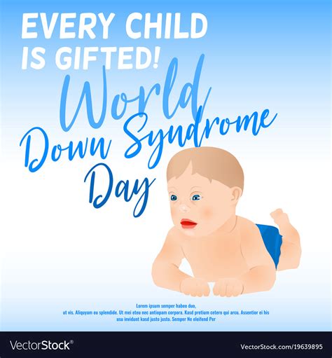 Down Syndrome Poster Royalty Free Vector Image