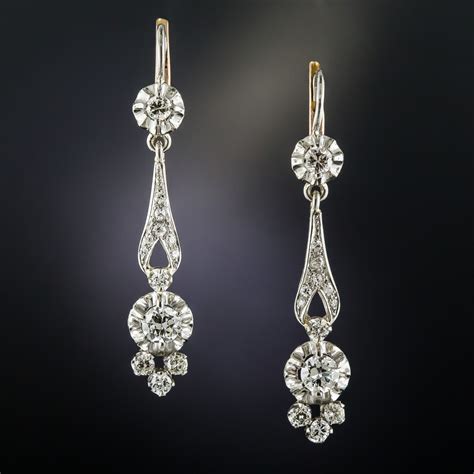 Vintage Diamond Dangle Earrings