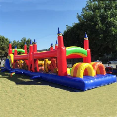 60ft Rainbow Titan Obstacle Course Lakeside Bounce Party Rentals