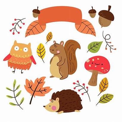 Autumn Clipart Clip Stickers Planner Animal Printable