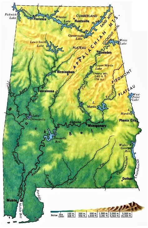 ⊛ Mapa De Alabama 🥇 Político Y Físico Imágenes Hd 2023