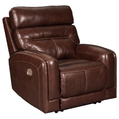 Signature Design By Ashley Sessom Leather Match Power Recliner With
