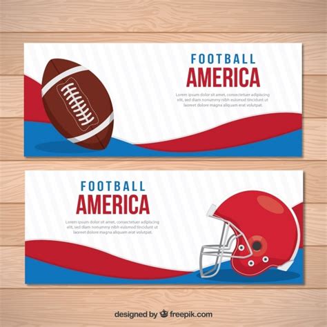 Abstract Banners With American Football Elements Vector Free Download