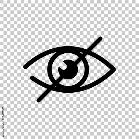 Dont Look Crossed Out Eye Simple Icon On Transparent Background