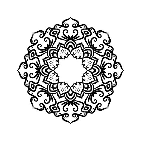 Gambar Vektor Mandala Hitam Dan Putih Ornamen Mandala Dekorasi Bulat
