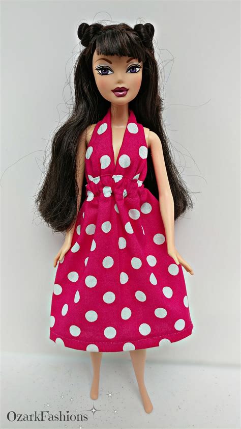 Hot Pink Jumbo Polka Dot Short Barbie Dress Fits Curvy And All Etsy