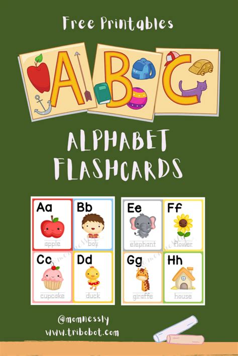 Free Printable Alphabet Flashcards Tribobot X Mom Nessly