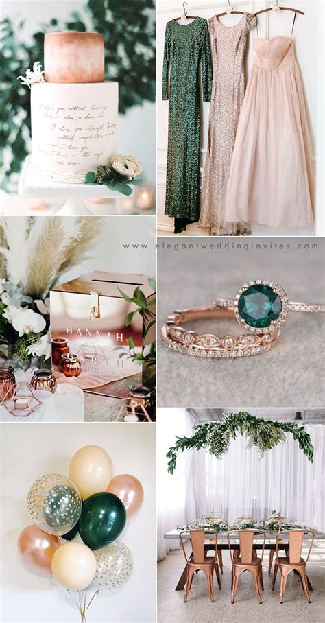 The Trendy Emerald And Rose Gold Wedding Jenniemarieweddings