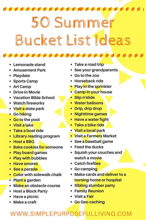 50 Budget Friendly Summer Bucket List Activities