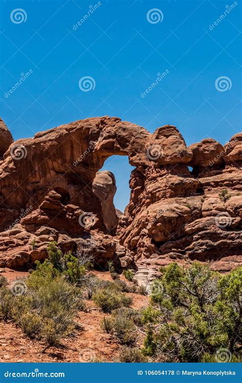 Travel To Utah Arches National Park Stone Arch In The Moab Desert