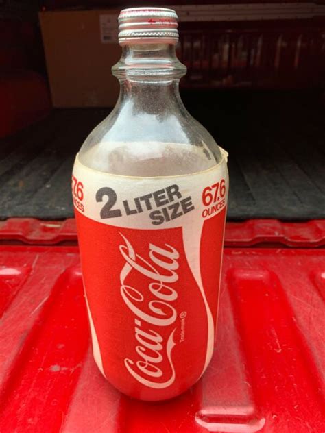 1970s Styrofoam And Glass 2 Liter Size Coca Cola Bottle Antique