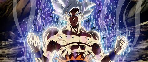 Download Wallpaper 2560x1080 Ultra Power White Hair Dragon Ball Super