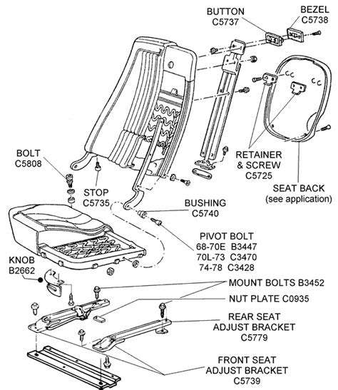 Seat Hardware Detail Diagram View Chicago Corvette Supply