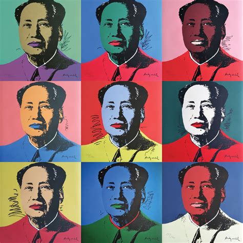 9 Mao Andy Warhol Panels Framed Wall Art Blue Horizon Prints Australia