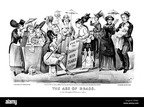 Womens Rights Cartoon Nlithograph Cartoon 1869 By Currier And Ives