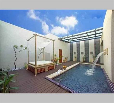 Rumah minimalis modern plus kolam renang. Desain Rumah Dengan Kolam Renang Mini Kecil Dan Taman ...