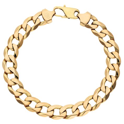 Pre Owned 9ct Yellow Gold Chunky Curb Chain Bracelet Buy Online