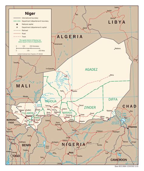 Large Detailed Political And Administrative Map Of Niger With Roads