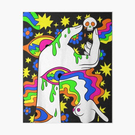 Psychedelic Abstract Nude Art Lsd Hippie Trippy Gift Idea Art Board