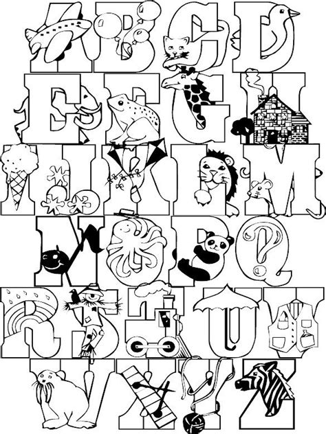 Full Alphabet Coloring Page | Letras do alfabeto, Letras para colorir